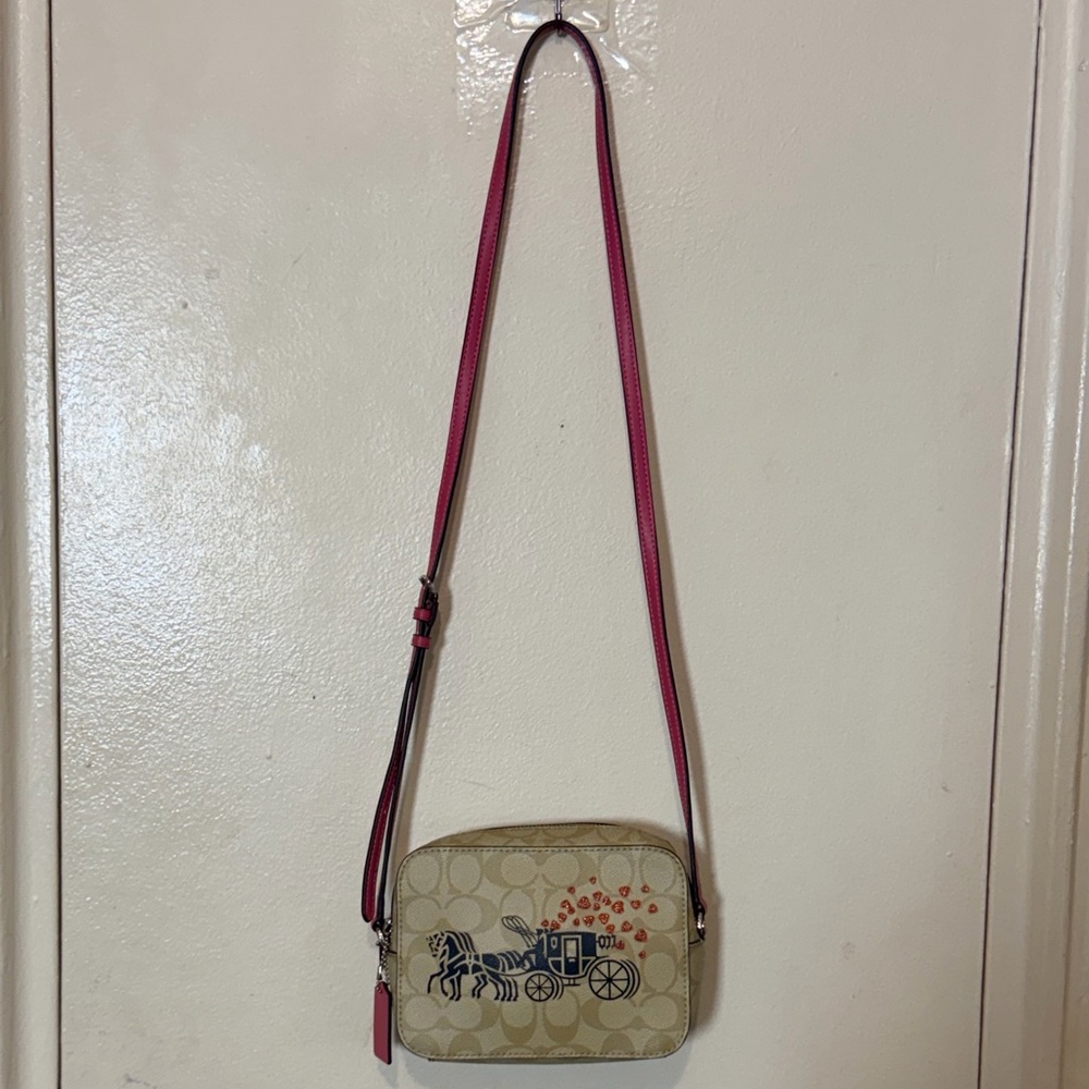 Coach Tan and Pink Crossbody Bag